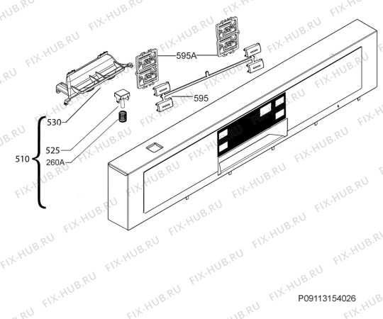 Взрыв-схема посудомоечной машины Electrolux ESI7511ROK - Схема узла Command panel 037